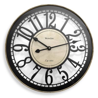 12 See Through Open Dial Wall Clock - Westclox: Indoor Modern Decor, Easy to Read, Arabic Numerals