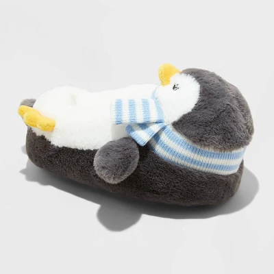 Kids Holiday Penguin Character Slippers