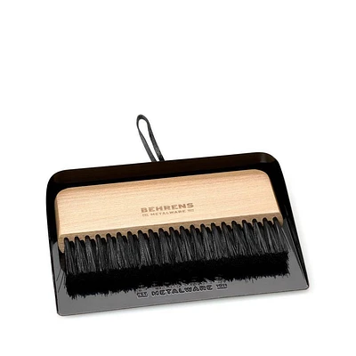 Behrens Galvanized Steel Dustpan and Brush Set Black