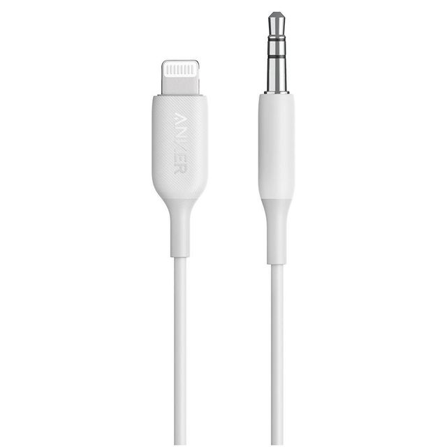 Anker 3 PowerLine Lightning to 3.5mm Audio Aux Adapter - White