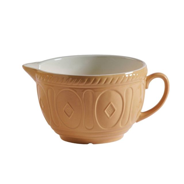 Mason Cash 70oz Earthenware Cane Batter Bowl: Tan Mixing Bowl, Dishwasher & Microwave Safe