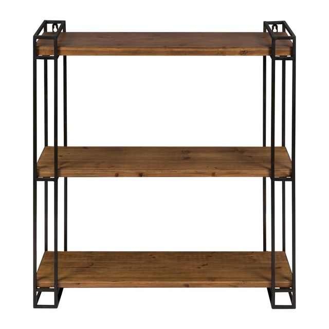 Kate and Laurel All Things Decor 30 x 26 Lintz Wood and Metal Floating Wall Shelves  : Display Storage, Home Office