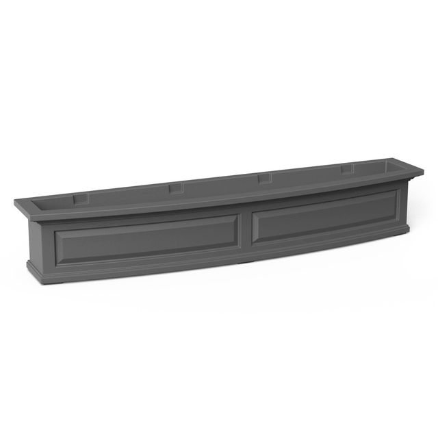 Mayne  Nantucket Rectangular Window Box Graphite Gray: Resin Outdoor Planter, No Assembly Required