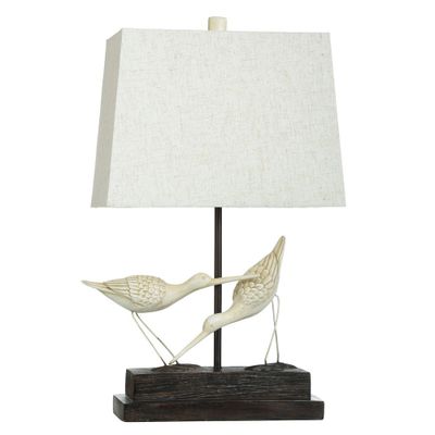 Sandpiper Table Lamp Sand Stone - StyleCraft: Coastal Style, UL Listed, 16 Base, Linen Shade