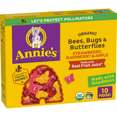 Annies Organic Bees, Bugs & Butterflies Strawberry, Raspberry & Apple Fruit Snacks - 7oz/10ct