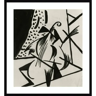 Amanti Art 30x33 Musician by Alexander Bogomazov Wood Framed Wall Art Print: Modern Lithograph, Hardwood Frame