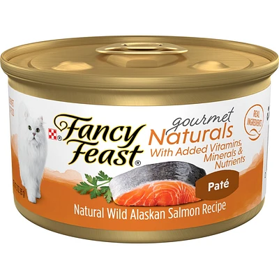 Fancy Feast Gourmet Naturals Wild Recipe Pate Alaskan Salmon, Seafood & Fish Flavor Wet Cat Food - 3oz