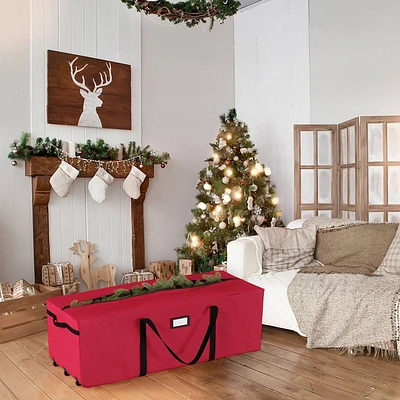 Elf Stor Rolling Christmas Tree Storage Bag Red