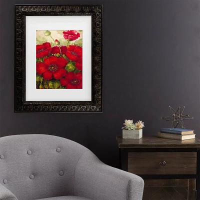 Trademark Fine Art 16x20 Rio Poppies II Matted Framed Art Dark Gold