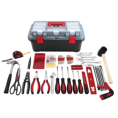 Apollo Tools 170pc Household Tool Kit with Tool Box : Steel Alloy, Non-Powered Hand Tool Set, Lifetime Warranty