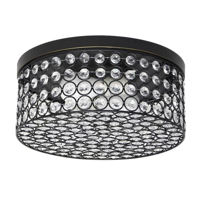 12 Elipse Round Crystal Flush Mount Ceiling Light - Elegant Designs: UL