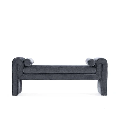 Manhattan Comfort 59 Concord Modern Chenille Upholstered Bench