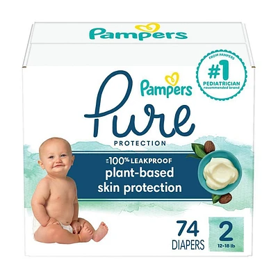 Pampers Pure Protection Diapers Super Pack - Size 2 - 74ct