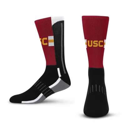 NCAA USC Southern California Trojan Streak Team Color Crew Sock - L