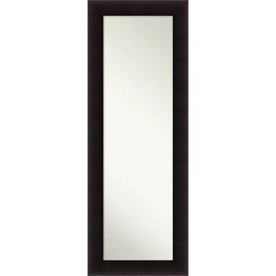 20 x 54 Non-Beveled Portico Espresso Wood on The Door Mirror - Amanti Art: Over Door, Full Body, Long Rectangle Mirror