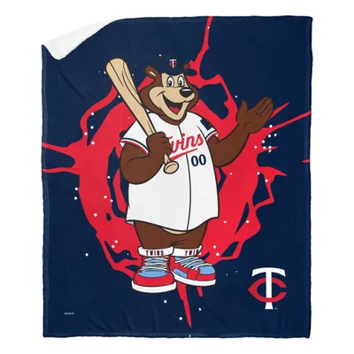 50x60 MLB Minnestoa Twins Mascot 2 Layer Silk Touch Faux Shearling Throw Blanket