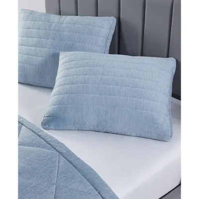 Allied Home Medium Machine Washable Below 0 Quilted Gusset Cooling Bed Pillow Heathered Blue