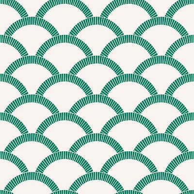 Tempaper & Co. Mosaic Scallop Peel and Stick Wallpaper Green