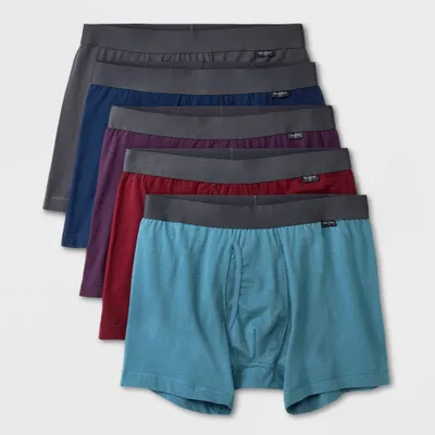 Mens Boxer Briefs 5pk - Goodfellow & Co Plum Purple/Burgundy/Teal Blue : Cotton Blend
