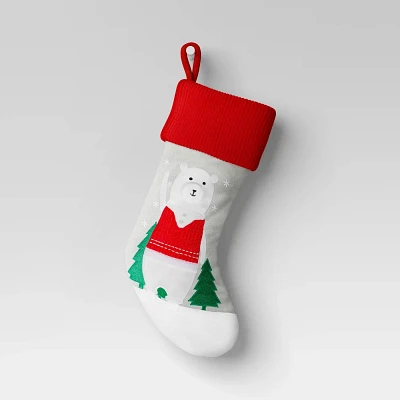 20 Polar Bear Christmas Stocking - Wondershop