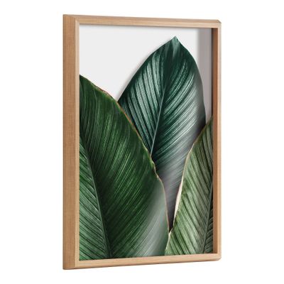 18 x 24 Blake Tropical Palm Leaves Framed Printed Glass Natural - Kate & Laurel All Things Decor