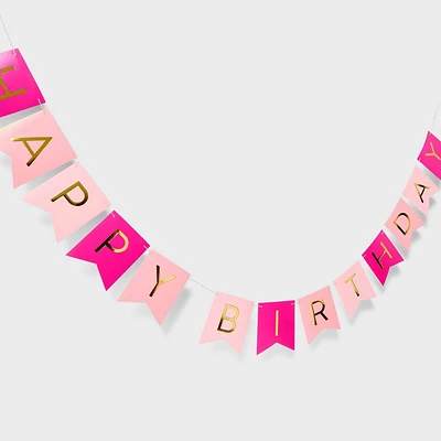 Hot Pink Happy Birthday Banner - Spritz