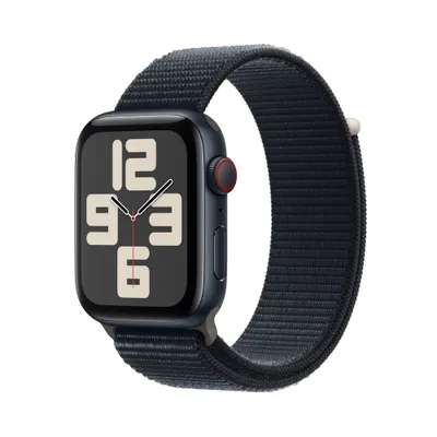 Apple Watch SE GPS + Cellular (2023, 2nd Generation) 44mm Midnight Aluminum Case with Midnight Sport Loop