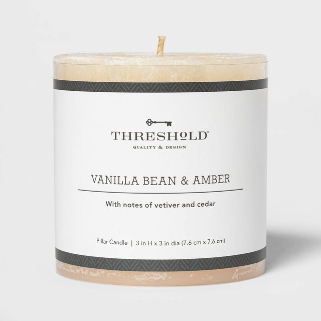 Pillar Vanilla Bean and Amber Candle - Threshold: Scented