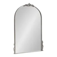 Kate & Laurel All Things Decor 25x33 Myrcelle Decorative Framed Wall Mirror  : Antique Style, Arched with Garland Detail