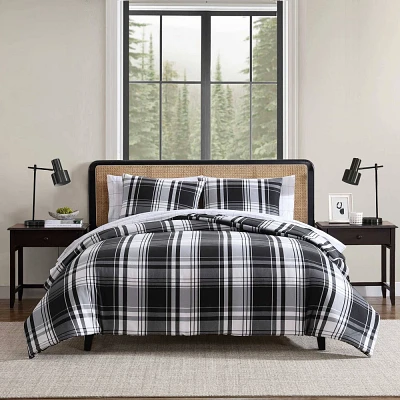 Eddie Bauer Saddle Mountain Plaid Comforter Set Black