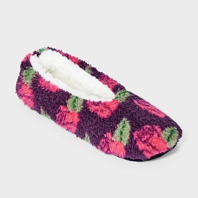 Girls Roses Slipper Socks