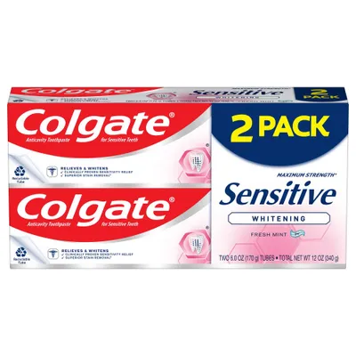 Colgate Sensitive Toothpaste Whitening Fresh Mint Gel - 6oz/