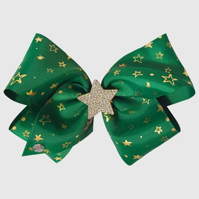 Girls JoJo Siwa Green & Gold Star Bow