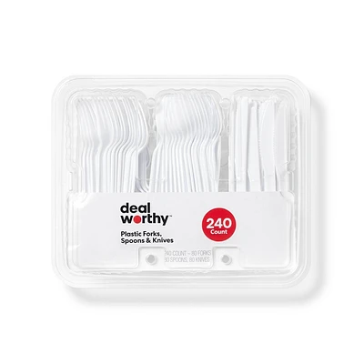 Plastic Forks, Spoons and Knives - 240ct - Dealworthy