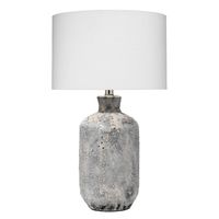 Blaire Table Lamp Gray - Splendor Home: Ceramic Base, Textured Stone Finish, Cream Drum Shade