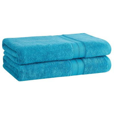 2pk Cotton Rayon from Bamboo Bath Towel Set Aqua - Cannon