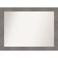 44 x 33 Non-Beveled Pinstripe Plank Gray Wall Mirror - Amanti Art