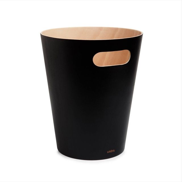 Umbra Umbra 2Gal Woodrow Indoor Trash Can : Small Bathroom & Bedroom Garbage Can, Plywood, Open Top, 11 Height