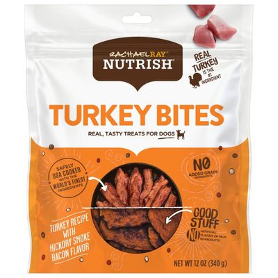 Rachael Ray Nutrish Hickory Smoked Grain Free Turkey Bacon Jerky Dog Treats - 12oz