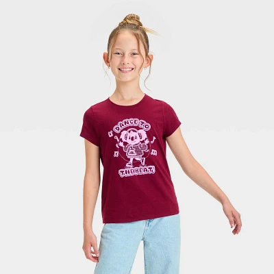 Girl Short Sleeve Dance To The Beat Graphic T-Shirt