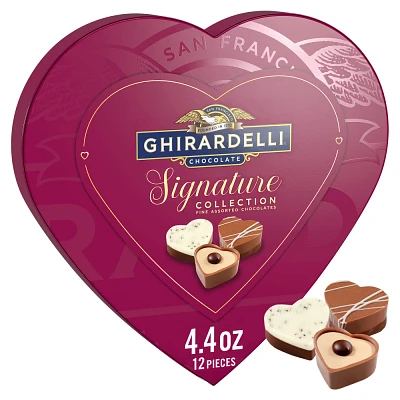 Ghirardelli Valentines Signature Collection Fine Assorted Chocolates Heart Shaped Box Gift