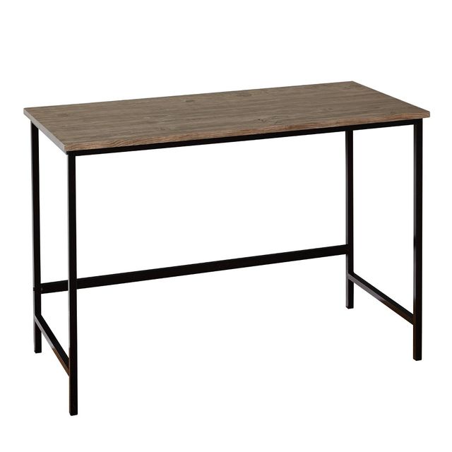 Piazza Desk Black/Gray - Buylateral: Sturdy Metal Frame, MDF Surface, Modern Home Office Furniture