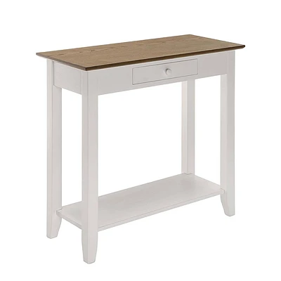 American Heritage Hall Table with Drawer Shelf Driftwood/White - Breighton Home