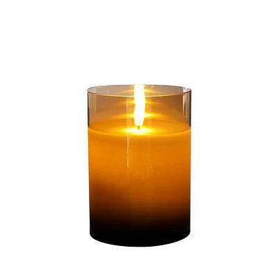 LumiPur 5 Design Glass Flameless Wax LED Candle Gold