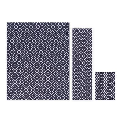 3pk Gemstone Indoor/Outdoor Rug Runner Mat Gray/White - Foss Floors