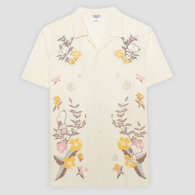 Mens Peanuts hort leeve Button-Down hirt - Light