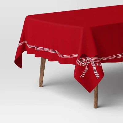 84x60 Red Ribbon Tablecloth - Threshold