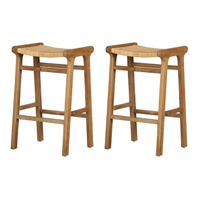 South Shore Set of 2 30 Balka Counter Height Barstools Rattan/Natural