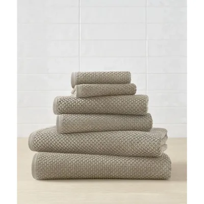 6pc Lilly Cotton Bamboo Bath Towel Set Taupe - Blue Loom