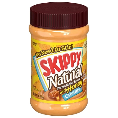 Skippy Natural Creamy Peanut Butter w/ Honey - 15oz